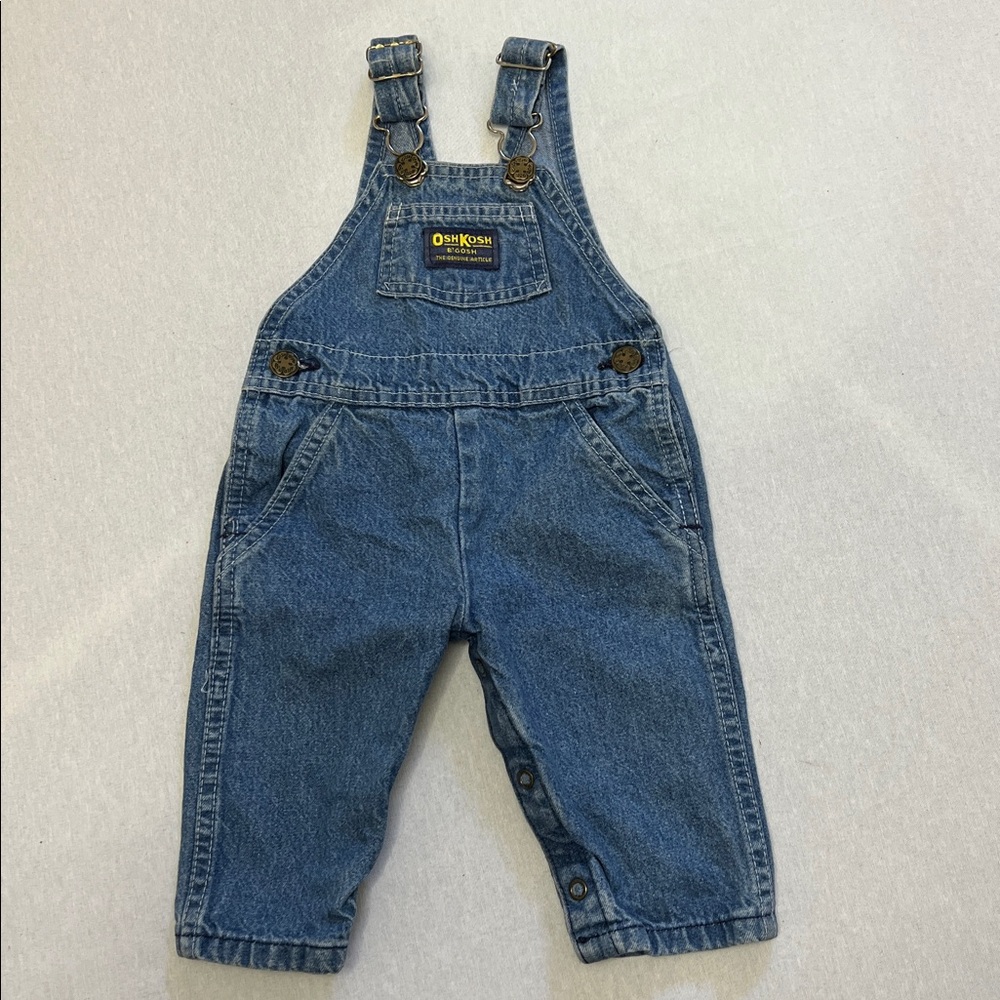 Vintage OshKosh BGosh Vestbak Genuine Article Union Made Baby Denim Overalls 3-6